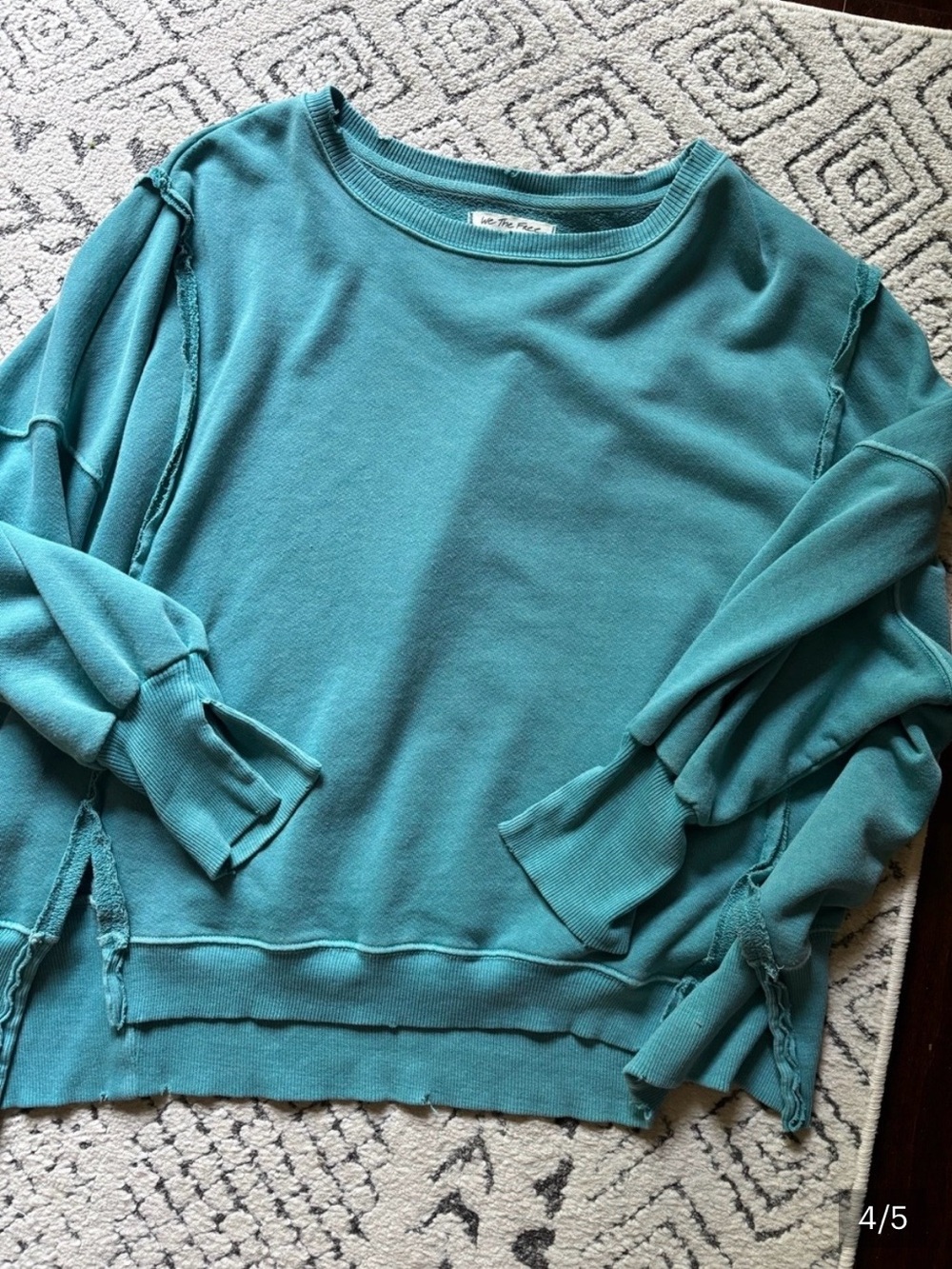 We the Free by Free People Camden sweatshirt in teal xs - Picture 2 of 5